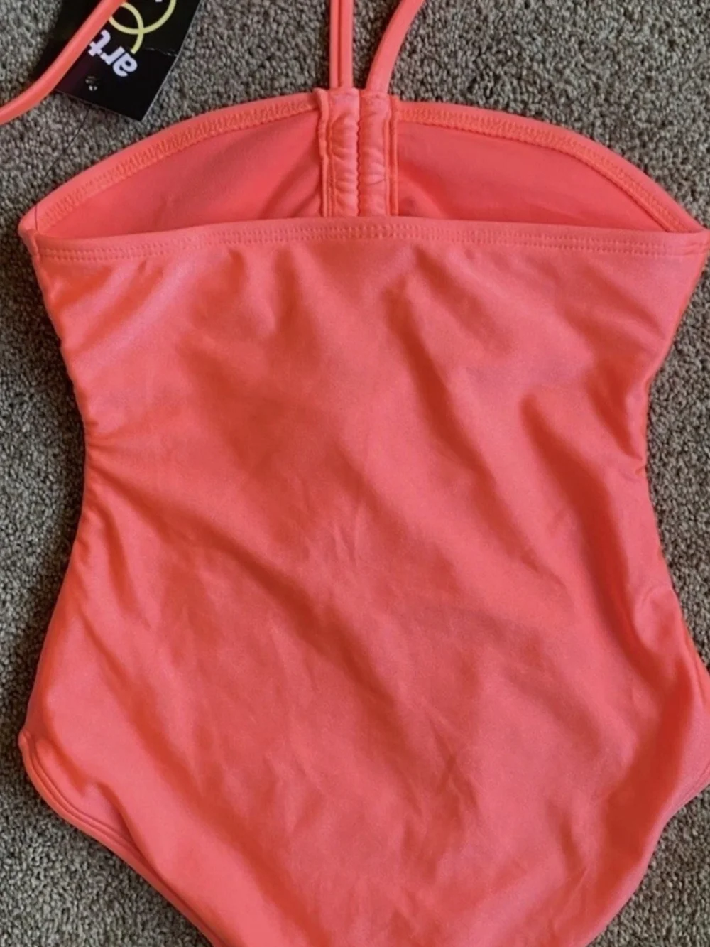 Art Class Girls One Piece Bathing Suit. Fluorescent Orange. Size S(6/7) & M(8)